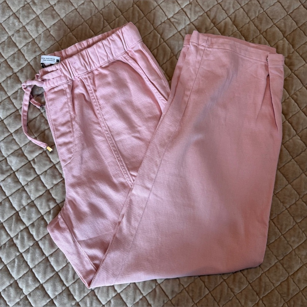 Women’s Zara Pink Utility Joggers Drawstring Snap Hem Medium